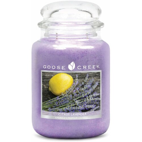 Ароматическая свеча GOOSE CREEK - Citrus Lavender - Цитрус и Лаванда, в большой банке, вес - 680 гр, время горения - 120-150 часов