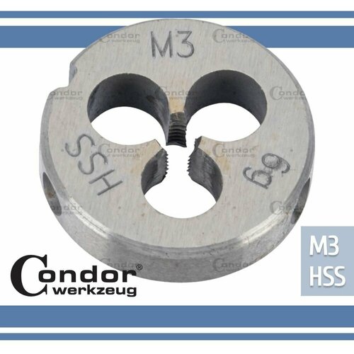 Плашка для нарезания резьбы по металлу круглая HSS M3 арт. 156/3 Condor Werkzeug