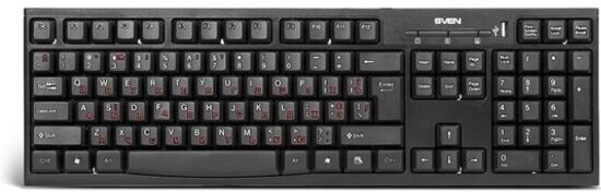 Клавиатура Sven Standard 304 USB+HUB чёрная (SV-03100304UB)