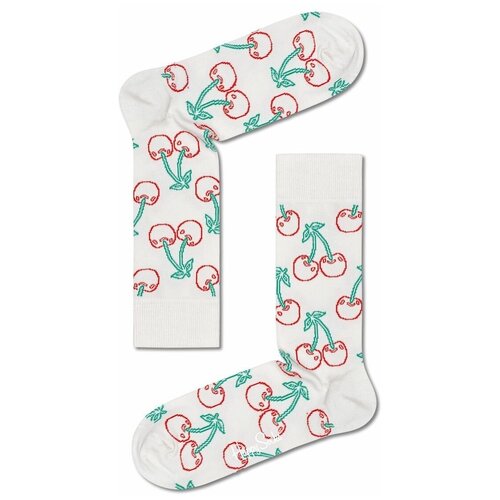 Носки унисекс Cherry Sock с контурами вишенок, бежевый, 25