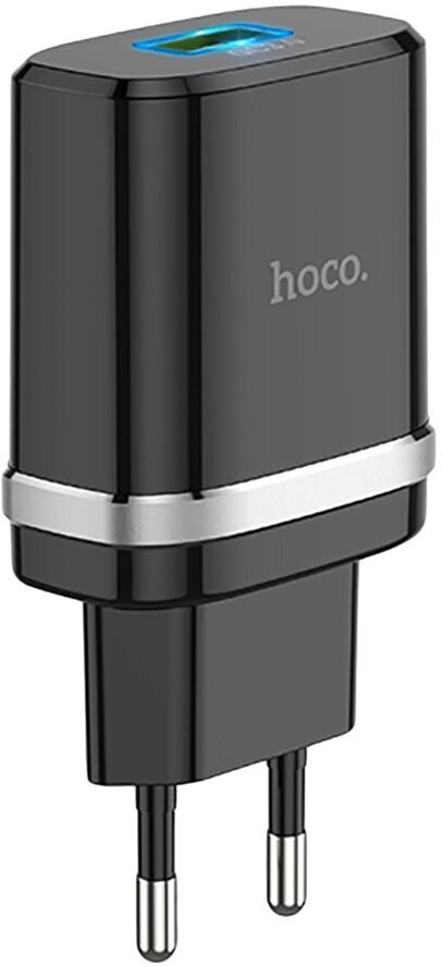 Сетевое зарядное устройство+кабель Type-C Hoco C12Q, 1USB, 3А, QC3.0, черный (16293) - фото №16