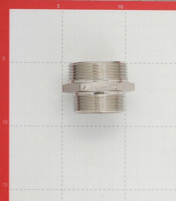 Ниппель Stout 1 1/2"x1 1/4" наружная резьба никелированная латунь SFT-0004-112112 - фото №9