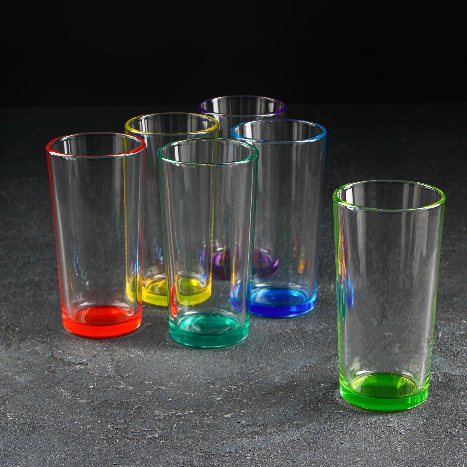 Набор стаканов «Микс», стекло, 230 мл, 6 шт.