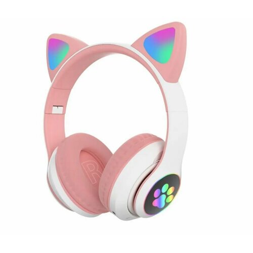 Беспроводные наушники с подсветкой Кошечка CAT LX-B39C розовые 52000₽