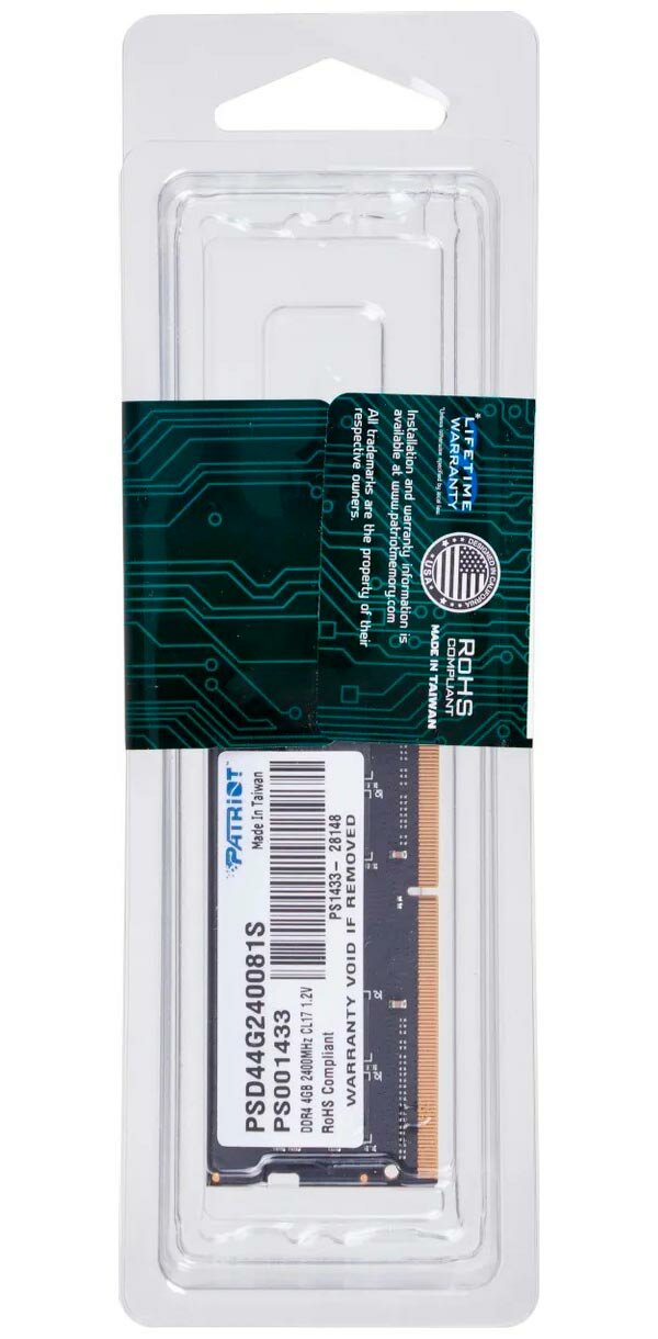 Модуль памяти PATRIOT Signature DDR4 - 4Гб 2400, SO-DIMM, Ret - фото №15