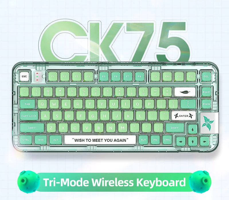 YUNZII Игровая клавиатура беспроводная CoolKiller CK75, (Linear), Английская раскладка, зеленый