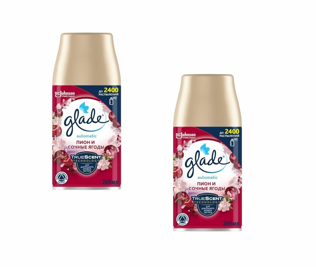 Glade Запасной баллон пион и сочные ягоды, 269мл ,2 уп