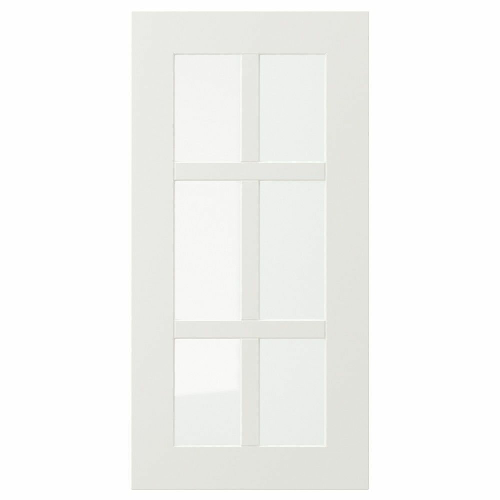 фото Стеклянная дверь, белый 30x60 см IKEA стенсунд 104.514.26