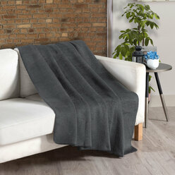 Плед 150x200 Softy покрывало на диван, кровать, серый