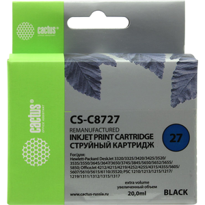 Картридж совместимый Cactus CS-C8727 чёрный, для принтеров HP 27