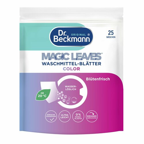 Dr Beckmann Стиральное средство салфетки Magic Leaves для цветного белья, 25шт