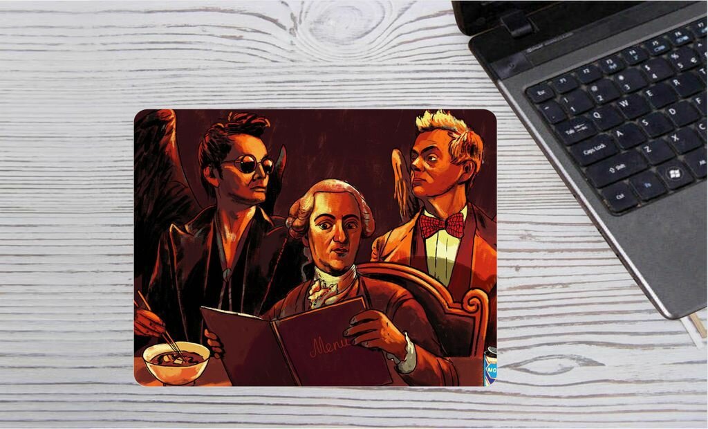 Коврик для мышки игровой 36 на 29 см MIGOM Благие знамения, Good Omens №7