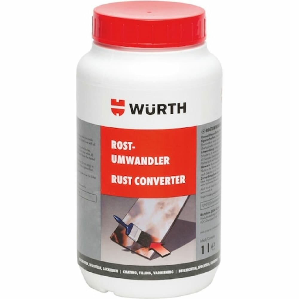 Преобразователь ржавчины Wurt, 1л, кислотный, для авто, металла. — фото 1