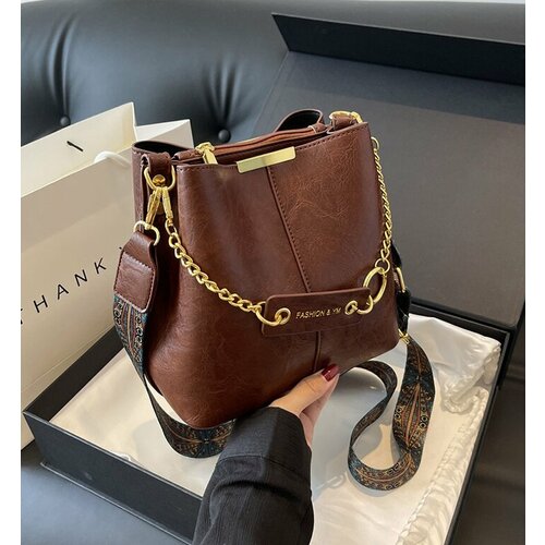 фото Сумка мессенджер , фактура гладкая, коричневый fashion bags