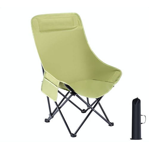 Стул складной с высокой спинкой, 55х46х90 см, с сумкой для хранения, зеленый