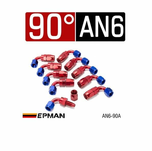 Фитинг EPMAN AN6/90 градусов/черный — фото 1