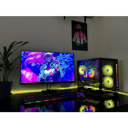 фото Игровой пк super black "intel i7 + rx580 + 32 гб ram + ssd + hdd + монитор 24 дюйма"