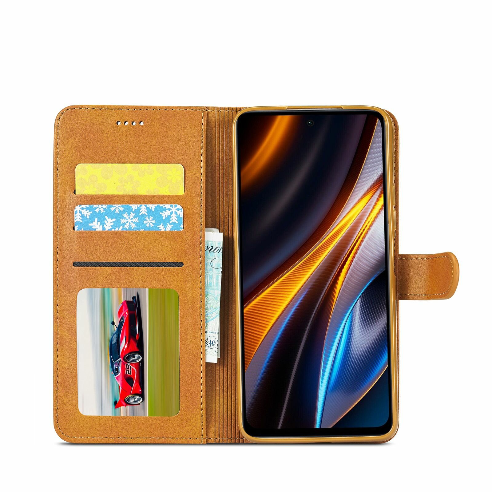 Изображение LCIMEEKE Кожаный книжка чехол для Xiaomi Redmi 10 5G 2022 / Poco M4 5G /Poco M5 /(Сяоми Поко М4, Ксиаоми)(Сяоми Поко М5, Ксиаоми) с визитницей из экокожи