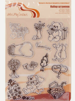 Изображение товара Mr.Painter Набор штампов ASM-10 Валентинки №1 14 см х 18 см для творчества и открыток