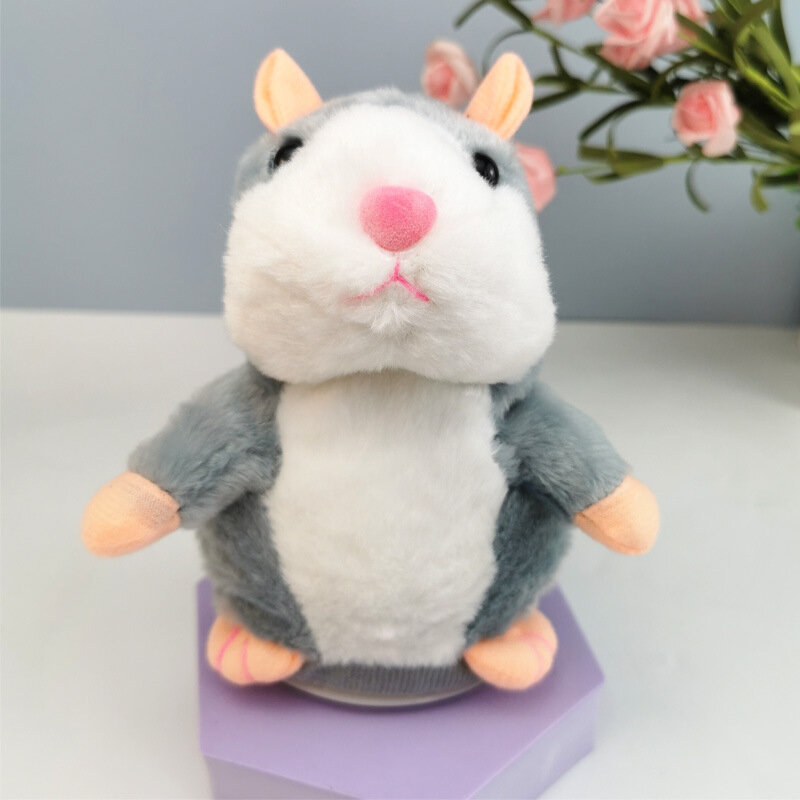 Интерактивная игрушка "Хомячок", высота 16 см, серый