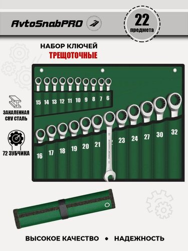 Изображение товара Набор инструментов NEW EPOCH, 22 ключа, с трещотками, в кейсе