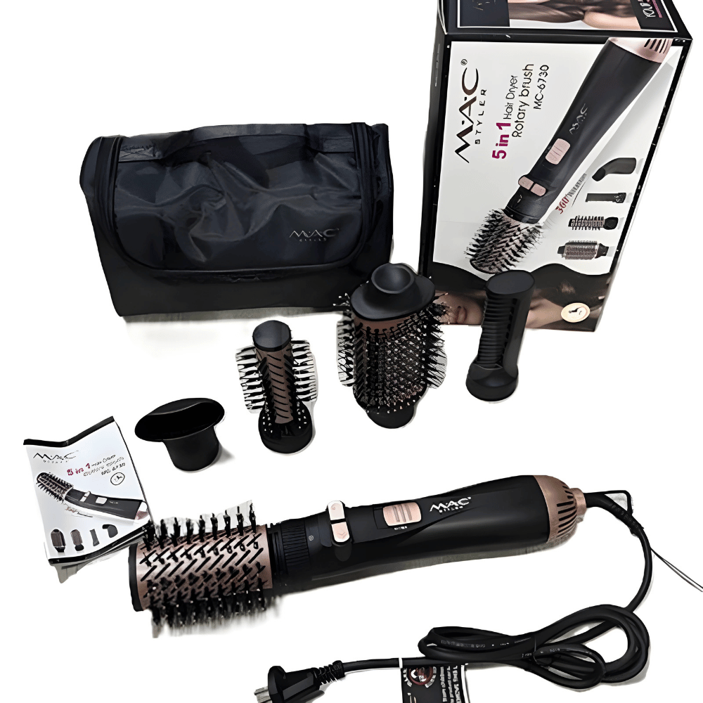 Фен-расчеса MAC Styler, 5 в 1, вращающийся, универсальный, мощность 1200Вт — фото 1