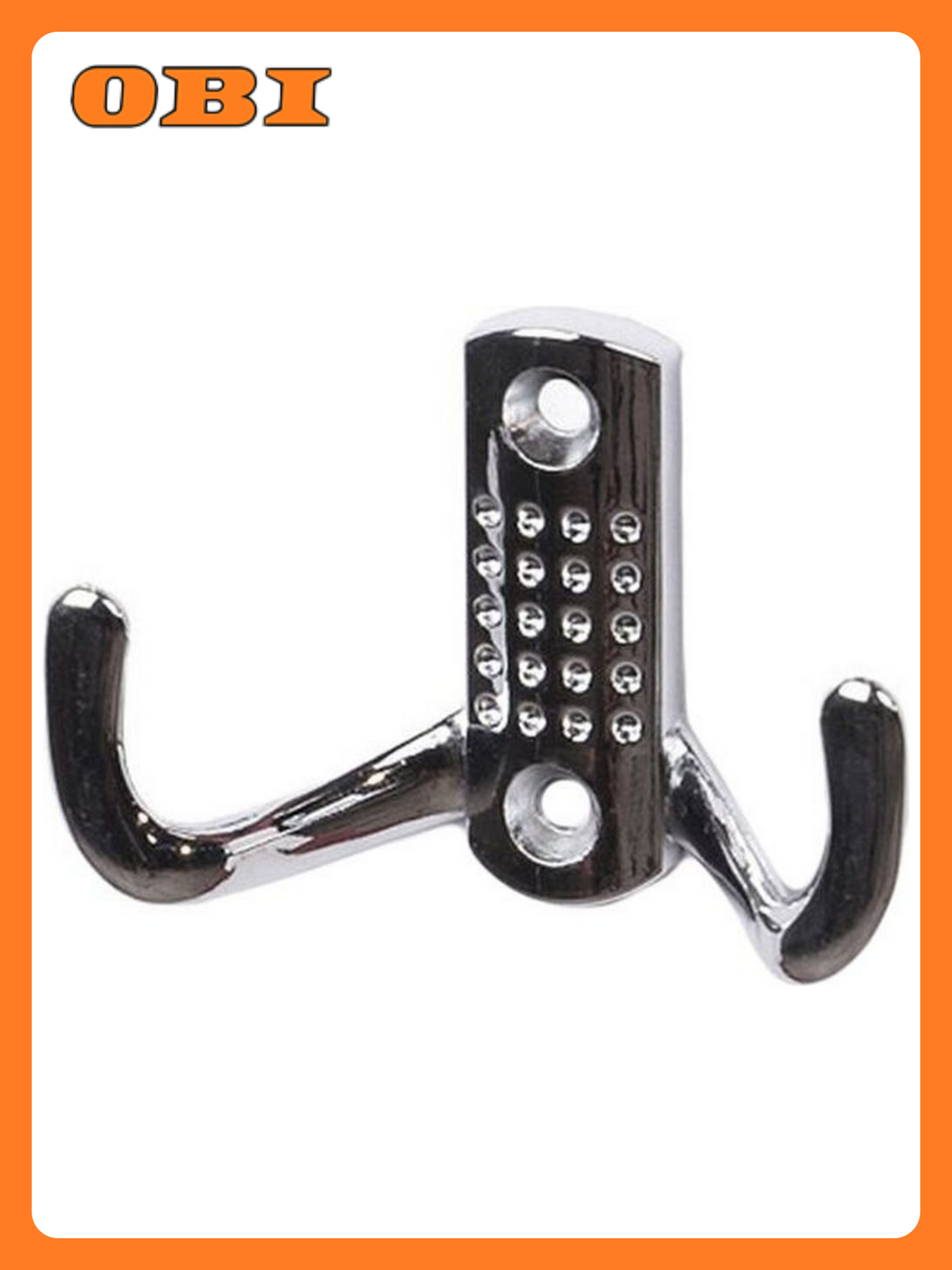 Крючок мебельный Larvij H6B двойной хромированный металл 4.5 см серебристый