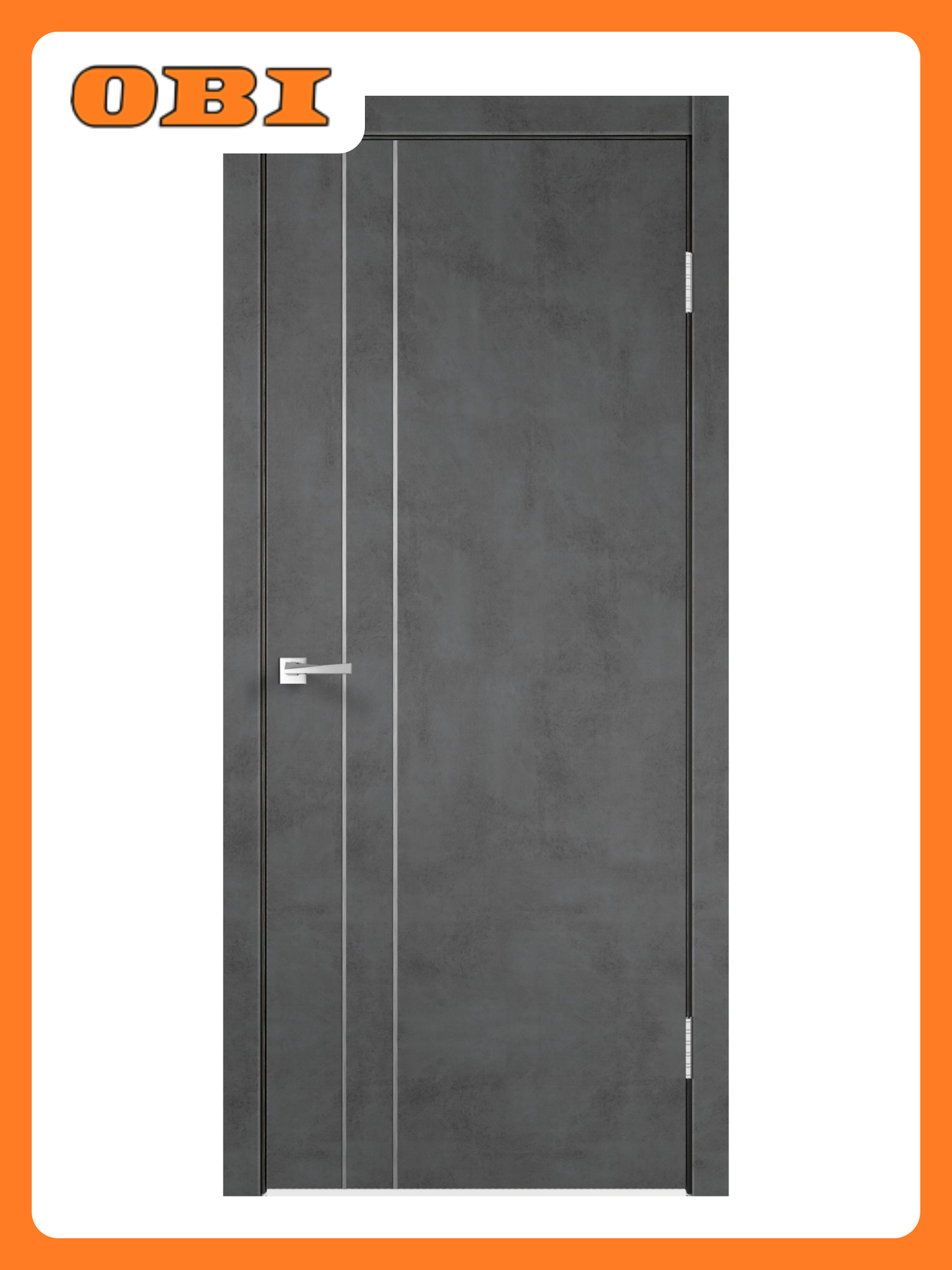 Межкомнатная дверь Velldoris Невада глухая ПВХ покрытие серый цвет 70x200 см