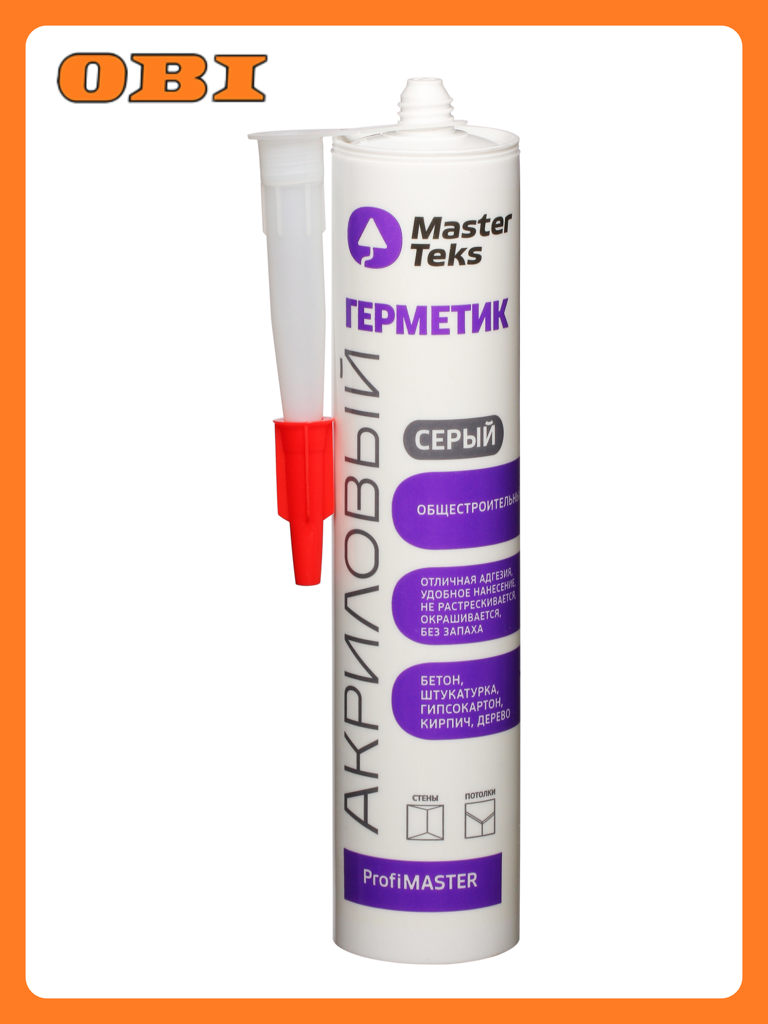 MasterTeks PM герметик акриловый общестроительный 290 мл серый