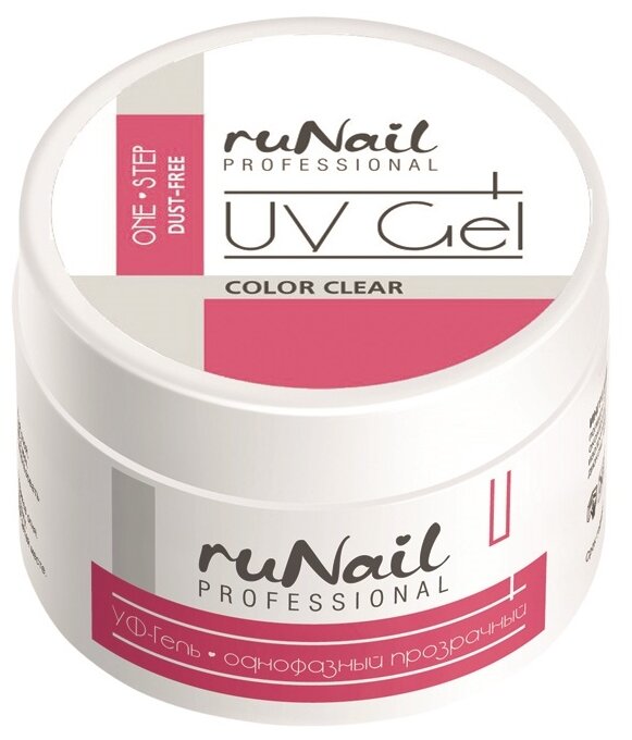 RuNail Professional/ Однофазный УФ-гель DUST FREE цвет: прозрачный, 15 г № 2400