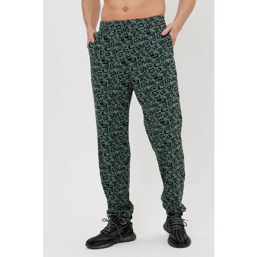 Брюки джоггеры Modellini, размер 56, зеленый, черный брюки джоггеры размер 56 зеленый