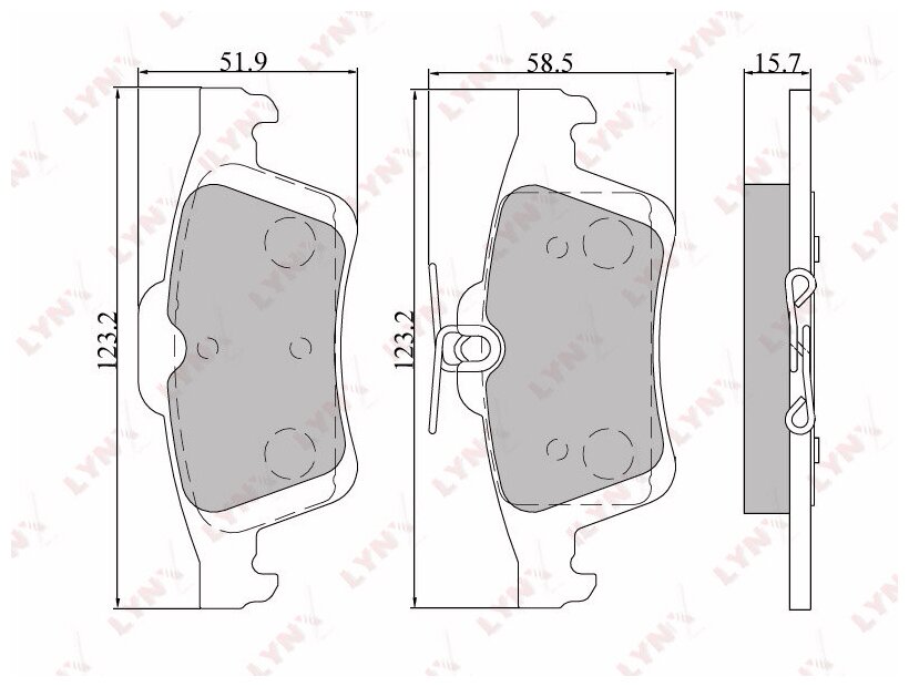 Колодки тормозные дисковые зад LYNXauto BD-5901