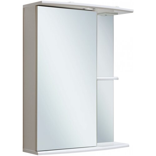 Зеркало шкаф для ванной / с подсветкой / Runo / Николь 55 /левый / полка для ванной