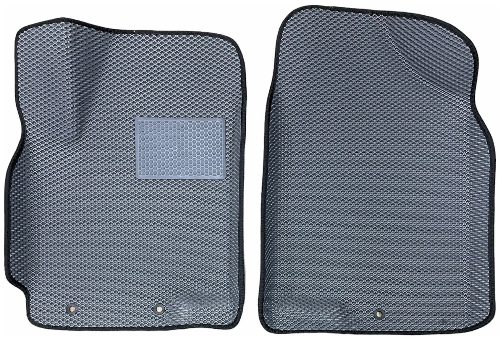 Автомобильные коврики ЕВА EVA ЭВА с бортами 3д 3D / 2 передних коврика для Skoda Yeti 2009-2018 Шкода Ети серый(ромб)-черный