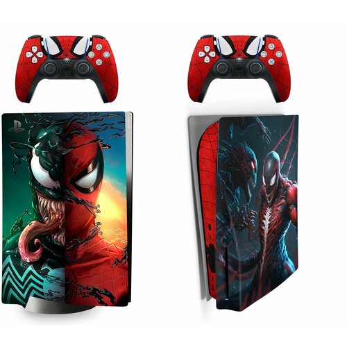 Набор наклеек Venom&Spiderman на игровую консоль Sony PlayStation 5 Disc Edition набор наклеек sticker bombing на игровую консоль sony playstation 5 digital edition защитная