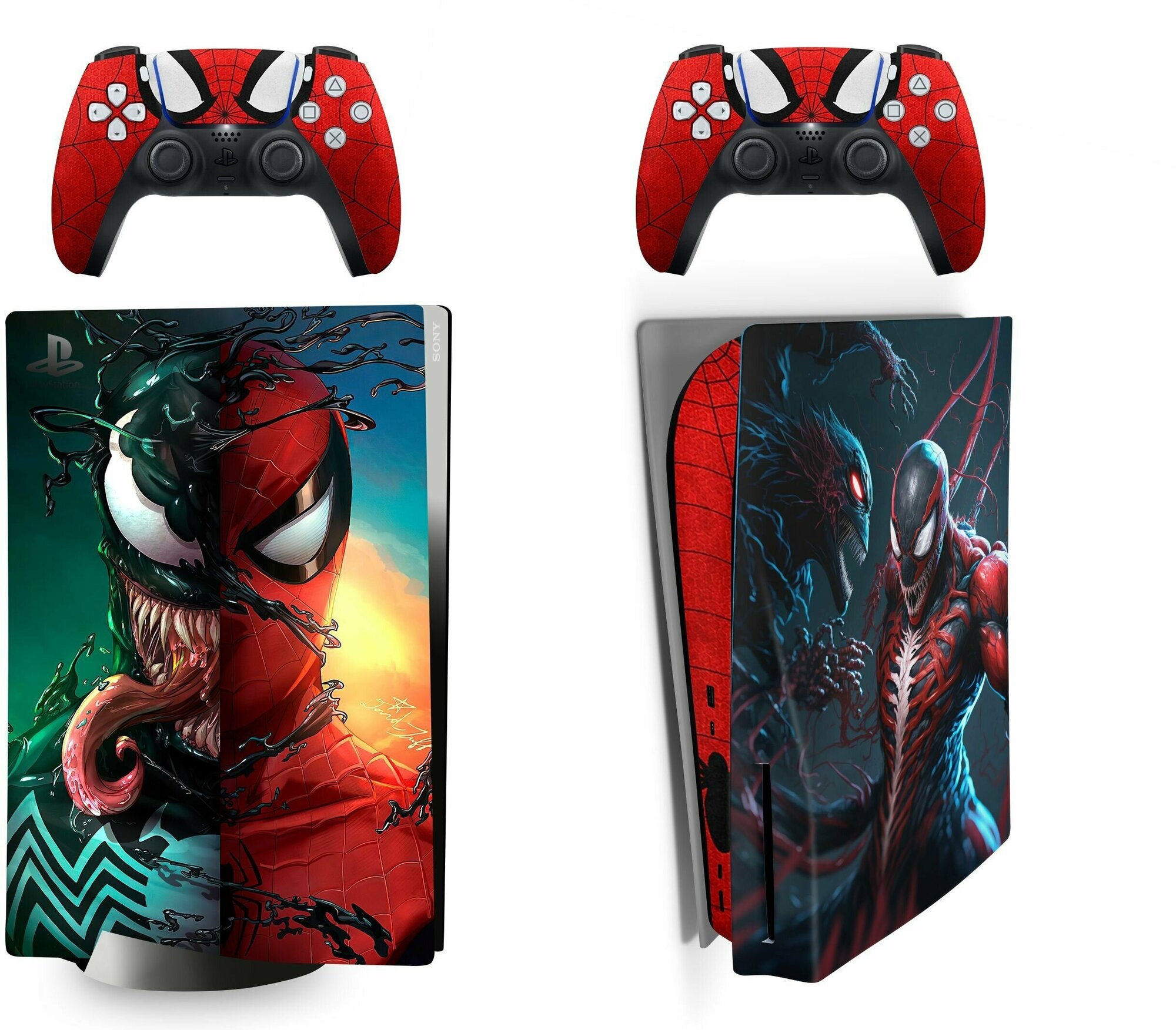 Набор наклеек Venom&Spiderman на игровую консоль Sony PlayStation 5 Disc Edition