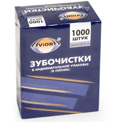 Aviora Зубочистки бамбук в инд. ПП-упак. 1000шт./уп. 401-488