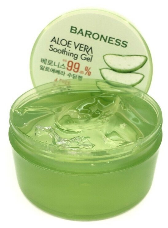 Baroness Гель для лица и тела Aloe Vera Soothing Gel Многофункциональный с экстрактом алоэ вера, 300 мл, 300 г