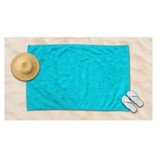 фото Полотенце махровое amore mio жаккард sea 100*145 1 шт. бирюзовый