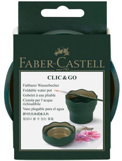 Стаканчик для воды Faber-castell "Clic&Go", темно-зеленый