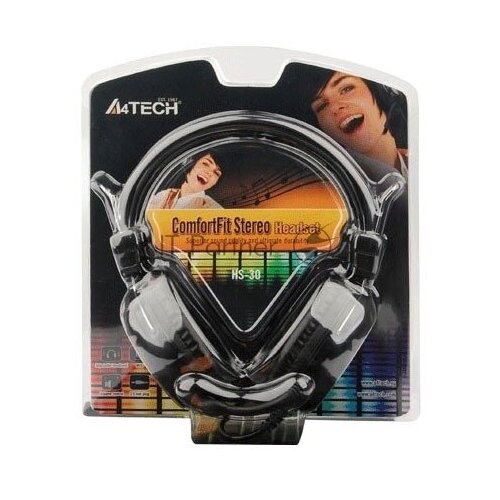 Наушники A4Tech HS-30 Black Гарнитура накладные 20-20000Гц32 Ом 102дБ микр фиксирован кабел 148000₽