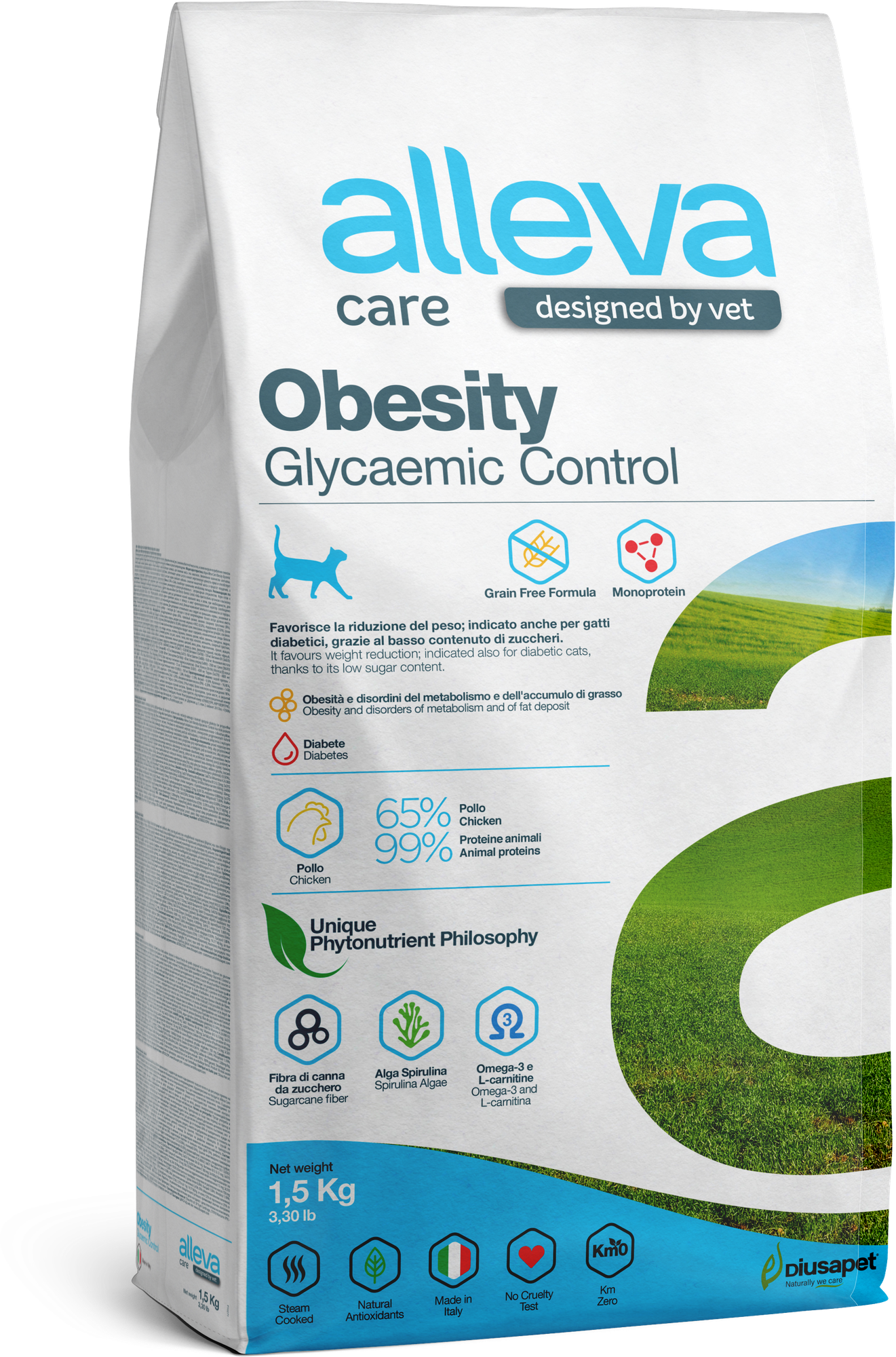 Сухой корм Alleva Care Cat Adult Obesity Glycemic Control, 1,5 кг - фотография № 1