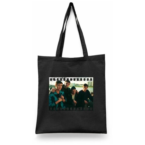 фото Сумка-шоппер унисекс каждому своё "бригада/саша белый/космос/пчела/фил" черная