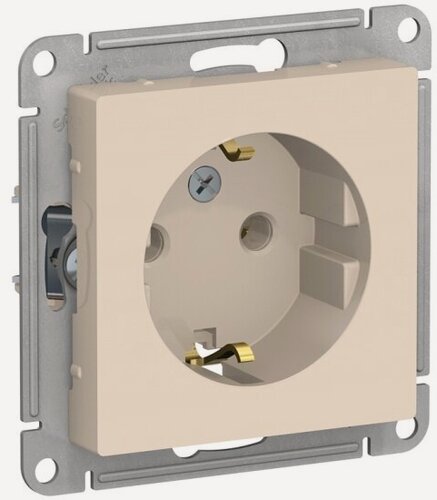 Изображение товара Розетка Systeme Electric (schneider Electric) SCHNEIDER ELECTRIC ATLASDESIGN 16А, механизм, бежевый ATN000243