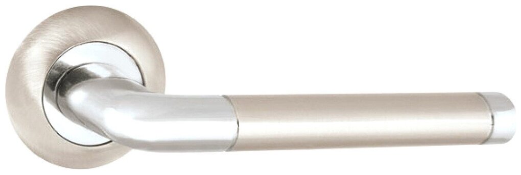 Ручка дверная PUNTO Rex TL SN/CP-3 серебристая глянцевая 37047 - фотография № 1