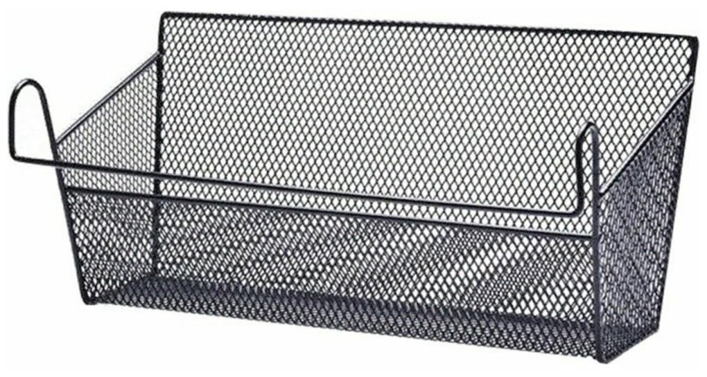 Полка для хранения, подвесной органайзер для вещей, металлическая корзина ZDK Homium (накопитель), цвет черный, размер 39*9*18,5см - фотография № 10