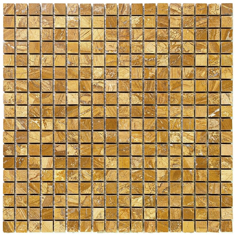 фото Мозаика Natural M097-15P из глянцевого мрамора размер 30.5х30.5 см чип 15x15 мм толщ. 10 мм площадь 0.093 м2 на сетке
