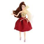 Кукла QIAN JIA TOYS Emily Бордо: девушка с золотым бантом, 28 см, HP1110867 - изображение