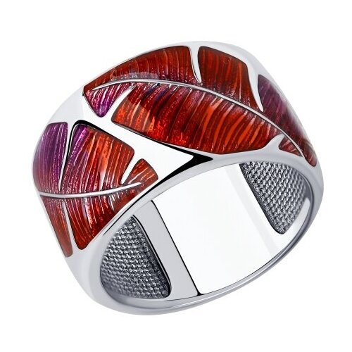 фото Кольцо diamant online, серебро, 925 проба, эмаль, размер 18