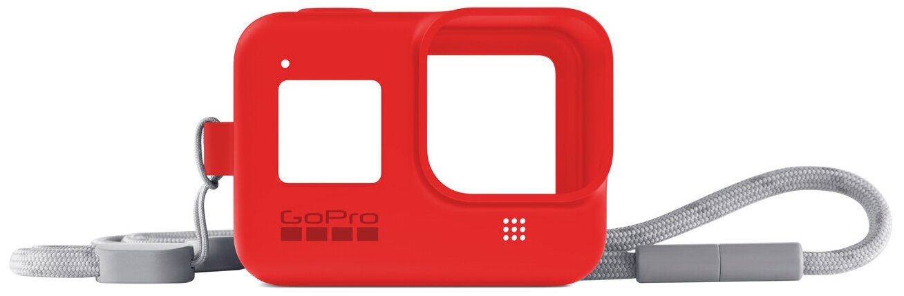 Силиконовый чехол с ремешком GoPro Sleeve + Lanyard HERO8 Red (AJSST-008)